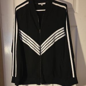 Ro & De Black Varsity Jacket with White Stripes